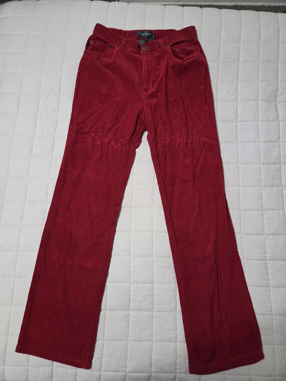Ralph Lauren Crimson Corduroy Wide-Leg Jeans